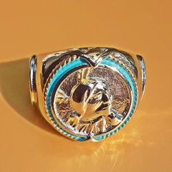 Viking Eagle Native Silver Ring Size 10