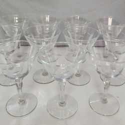 Vintage Libbey Windswept Set of 11 Champagne Tall Sherbet Martini Glass 60s. 6"T x 4W, Cup Area Is 3D X 4w, no chips.q