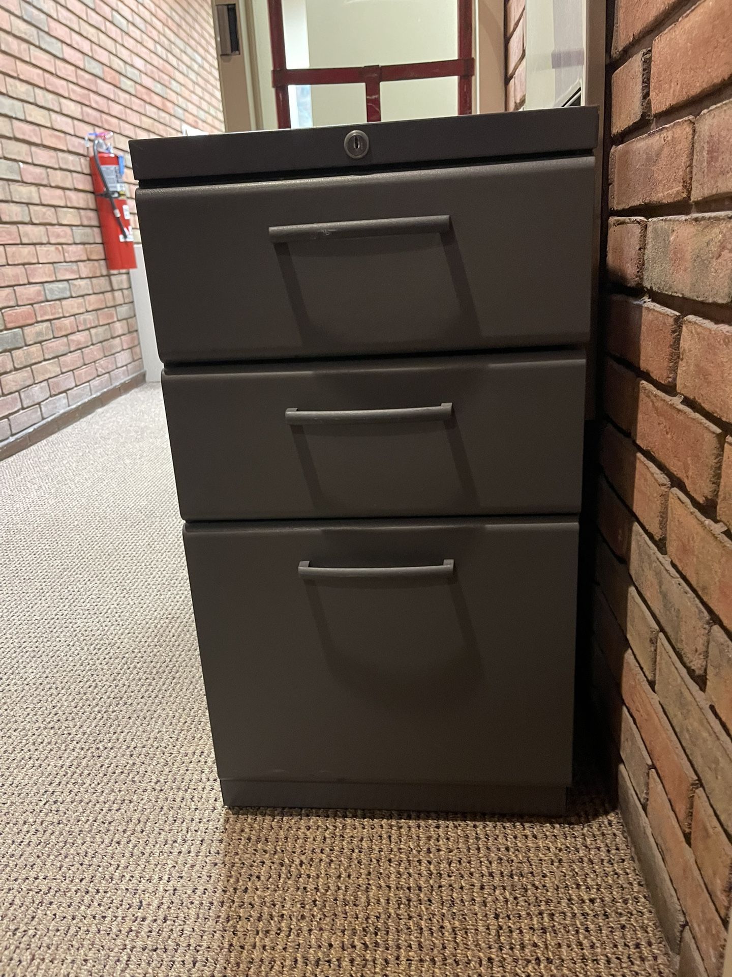 Grey Metal File Cabinet 