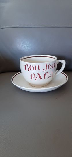 'Bon Jour Papa' Cup & Saucer-England