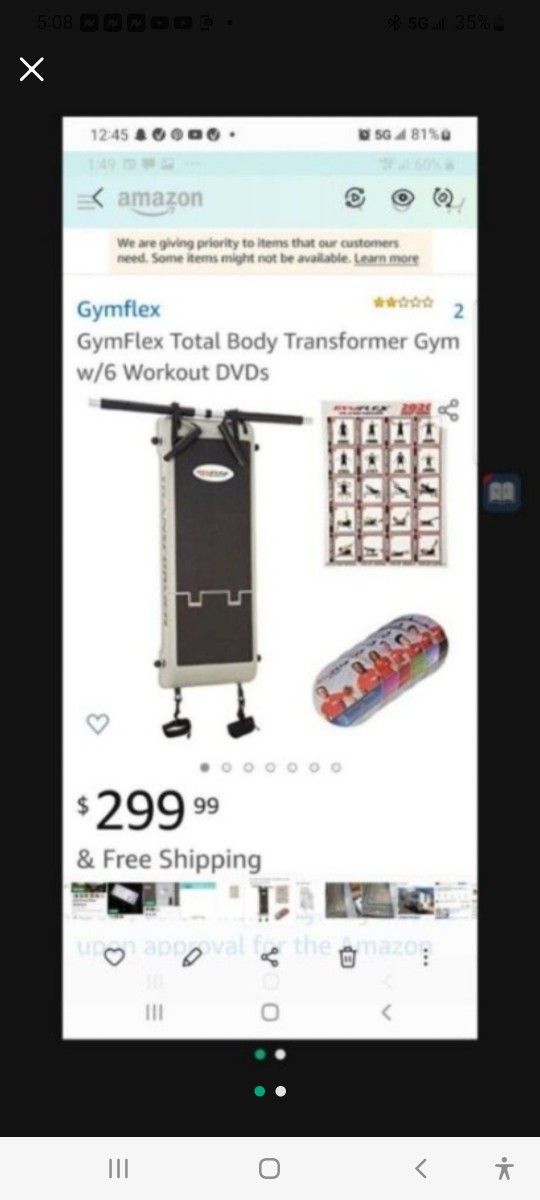 Gymflex body Transformer gym.
...new In The Box