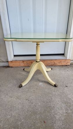 Vintage side table with removable glass top
