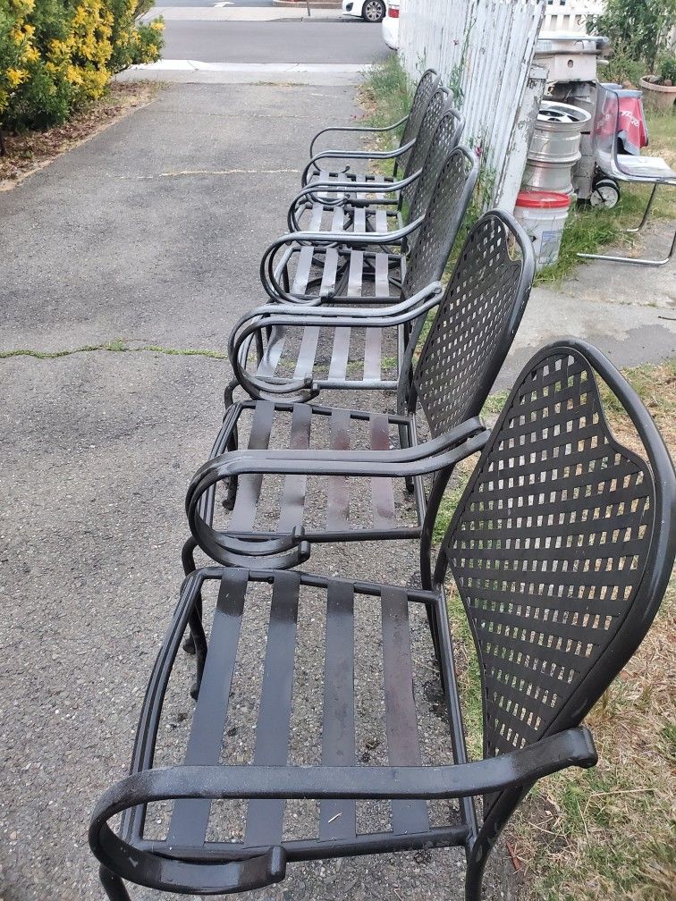 For Sale Six ALL metal Chairs Great For Outdoor