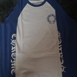 Chrome Hearts Long-Sleeve Horseshoe Baseball Tee ‘White/Blue