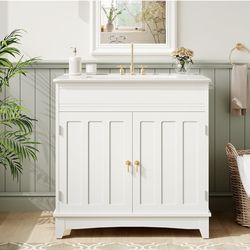 30" White Bathroom Vanity - ONLY BOX A (Cabinet + Hardware) For Sale  Selling the Box A only for this brand new 30" bathroom vanity set.  ✅ What you g