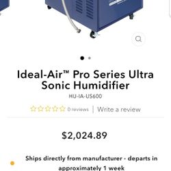 Ideal Air Pro Ultrasonic 600 Pint Humidifier