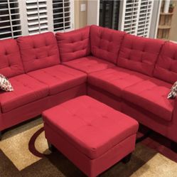 Sectional Sofa Set With Ottoman 