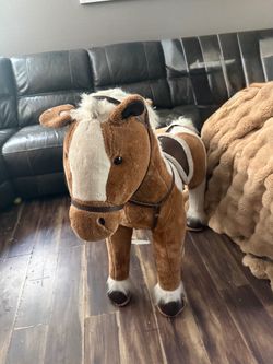 Large Plush Ride-On Horse Toy