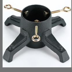 Huwena Christmas Tree Stand For Live Trees, Real Xmas Tree Holder Base Cast Iron, Supports Up To 8ft, 4-Inch Diameter, 120lb Weight Capacity For Chris