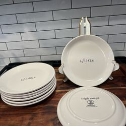 Set of 8 “I eight sum pi” 8” Desert Plates
