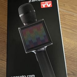Pop Solo LED Karaoke Microphone in Black