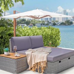 Outdoor Pool Patio furniture Daybed With Cushions