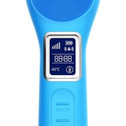 Brandnew Silicone Face Scrubber Exfoliator, Rechargeable Facial Cleansing Brush with LCD Screen for Men & Women, Sonic Face Brush for Cleaning and Dee