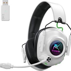 new Wireless Gaming Headset with Noise Canceling Microphone for PC, PS5, PS4, Switch, Mac, 2.4 GHz Wireless & Bluetooth 5.4 Gaming Headphones, Cool RG