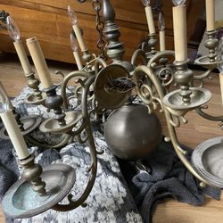 Antique vintage brass chandelier 