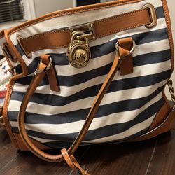Michael Kors Navy Striped Bag