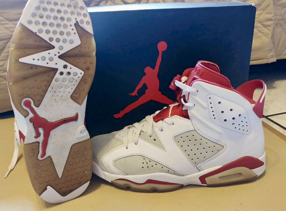 Nike Air Jordan 6 Retro VI Alternate Hare Men Size 10.5 - Red White Grey