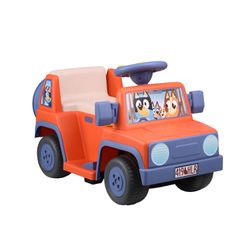 Bluey 6 Volt Ride on Car with Sounds, 6V Battery Powered Toy, Kids and Toddlers Ages 2+