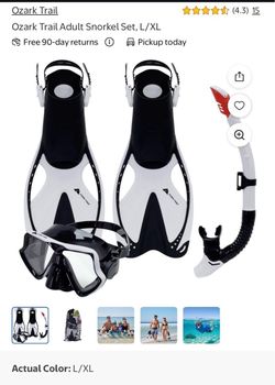 Ozark Trail Adult Snorkel Set, L/XL