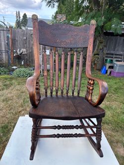 Beautiful Antique Victorian Oak Rocking Chair 1(contact info removed)