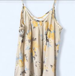 torrid Cream Floral Spaghetti Strap Cami with Yellow and Light Blue Blooms