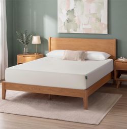 Zinus 12 Inch Queen Green Tea Memory Foam Mattress [New Version], Fiberglass Free, Medium Firm Feel, Zoned Pressure Relief, Certified Safe Foams & Fab