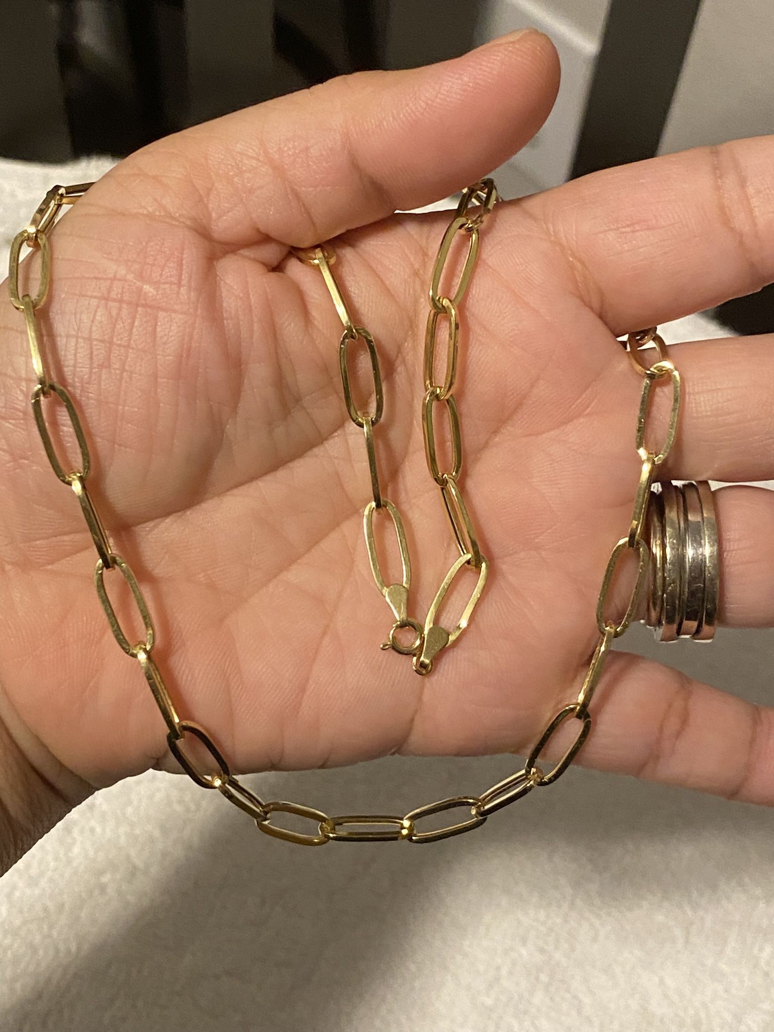 ✨ Solid 18k Saudi Gold • Paperclip Style • 18-Inch Length
