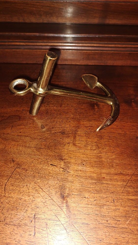 Brass Anchor Paperweight
