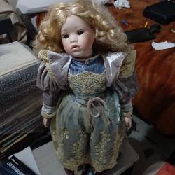 Doll Pocelain Handcrafted With Certificate Of Authencity 24 Inch Height