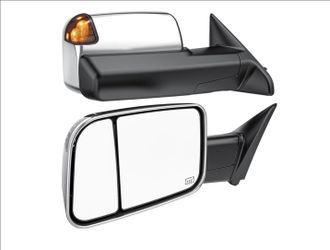 Smoked Power heated Tow mirrors for Dodge Ram 2009 to 2018 for 1500 , 2500 and 3500 and from 2019 to 2024 for 1500 classic
