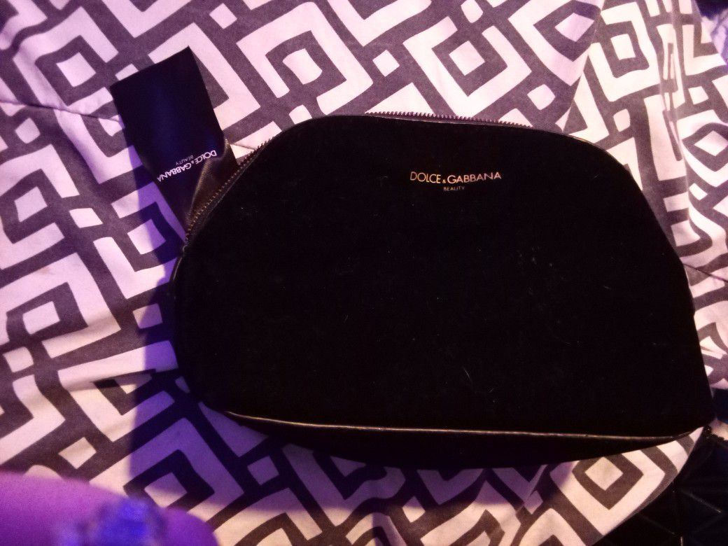 Dolce Gabbana Black Velvet Makeup Bag