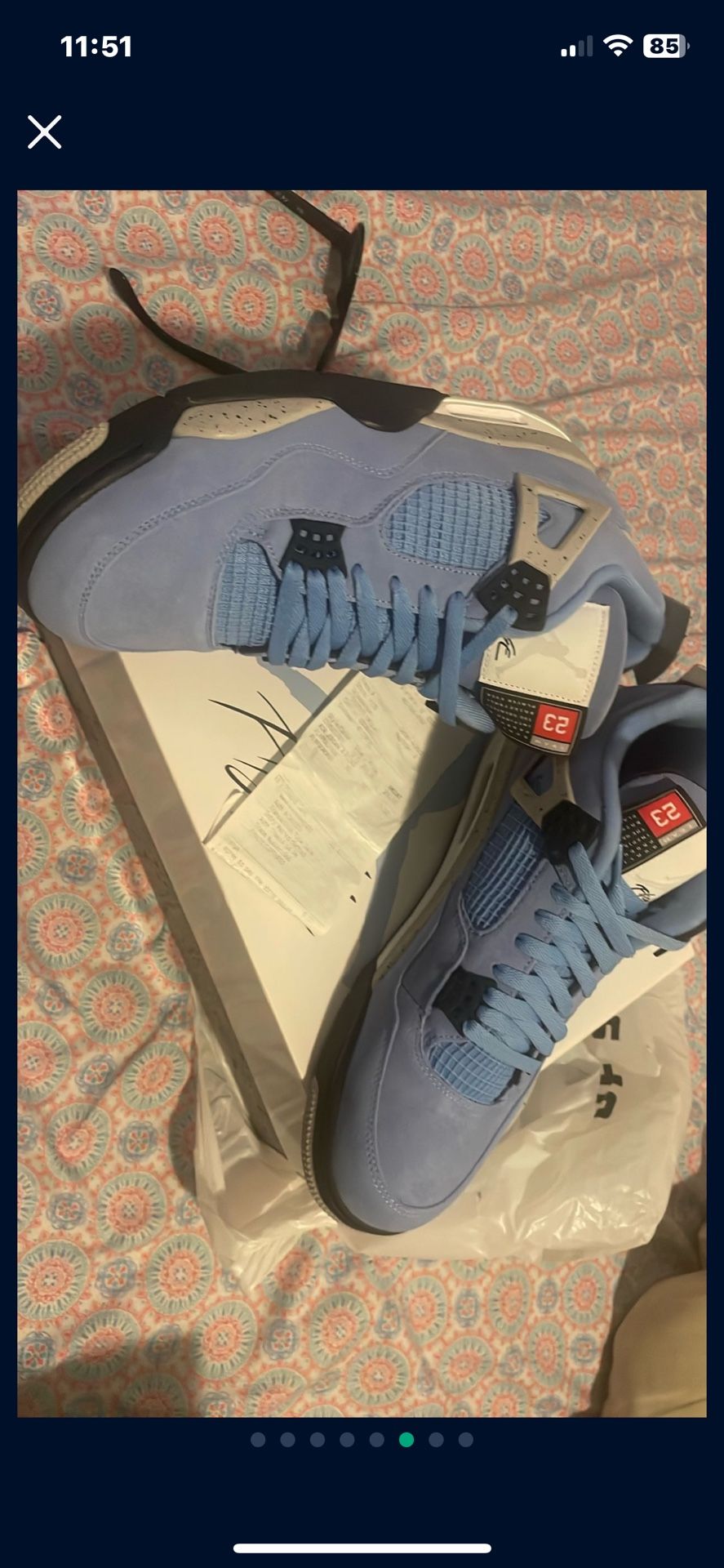 Air Jordan’s 4s UNC -SIZE 12