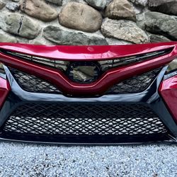 ✅ ✅ 🔥 👍 2018 2019 2020 TOYOTA CAMRY FRONT BUMPER COVER RED + RADIATOR GRILLES