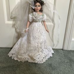 Beautiful Antique Bride Porcelain Doll