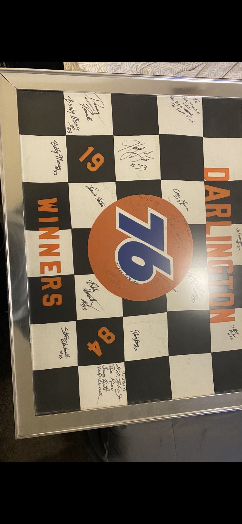1984 Autographed Darlington Winners Checkered Flag