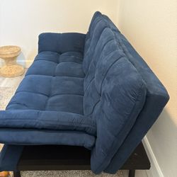 Lightly Used  Mainstays Memory Foam Futon, 72" ,Blue