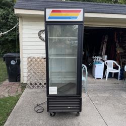 True commercial fridge with interior light