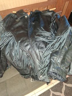 Leather Fringed Jacket