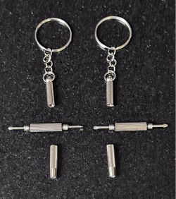 🪛 2 Metal Keychain Micro Screwdrivers, Dual Phillips / Flathead (brand new)