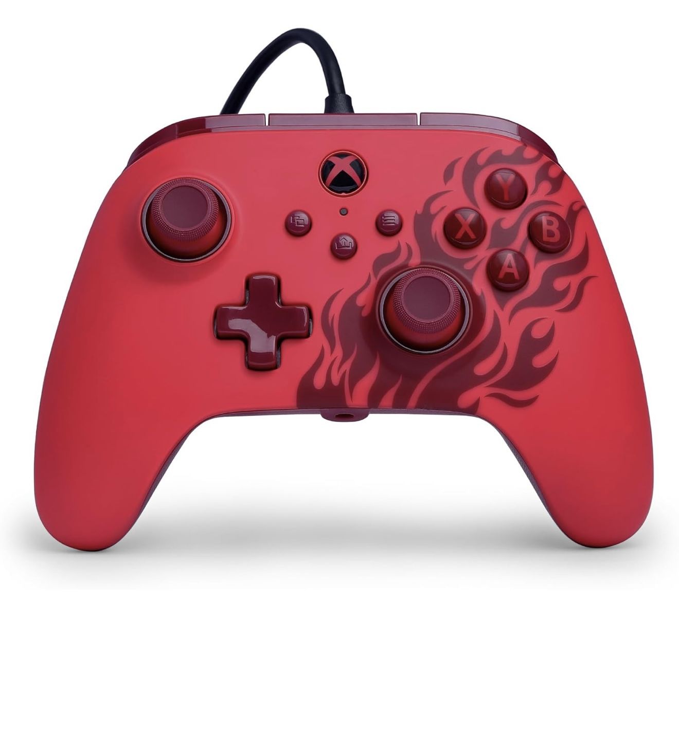 PowerA Advantage Wired Controller for Xbox Series X|S - Red Flame, gamepad, hall effect thumbsticks, gaming controller, USB-C, Works with Xbox One, Of