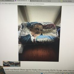 A Gently Used Barack Obama tapestry Blanket (60x54)