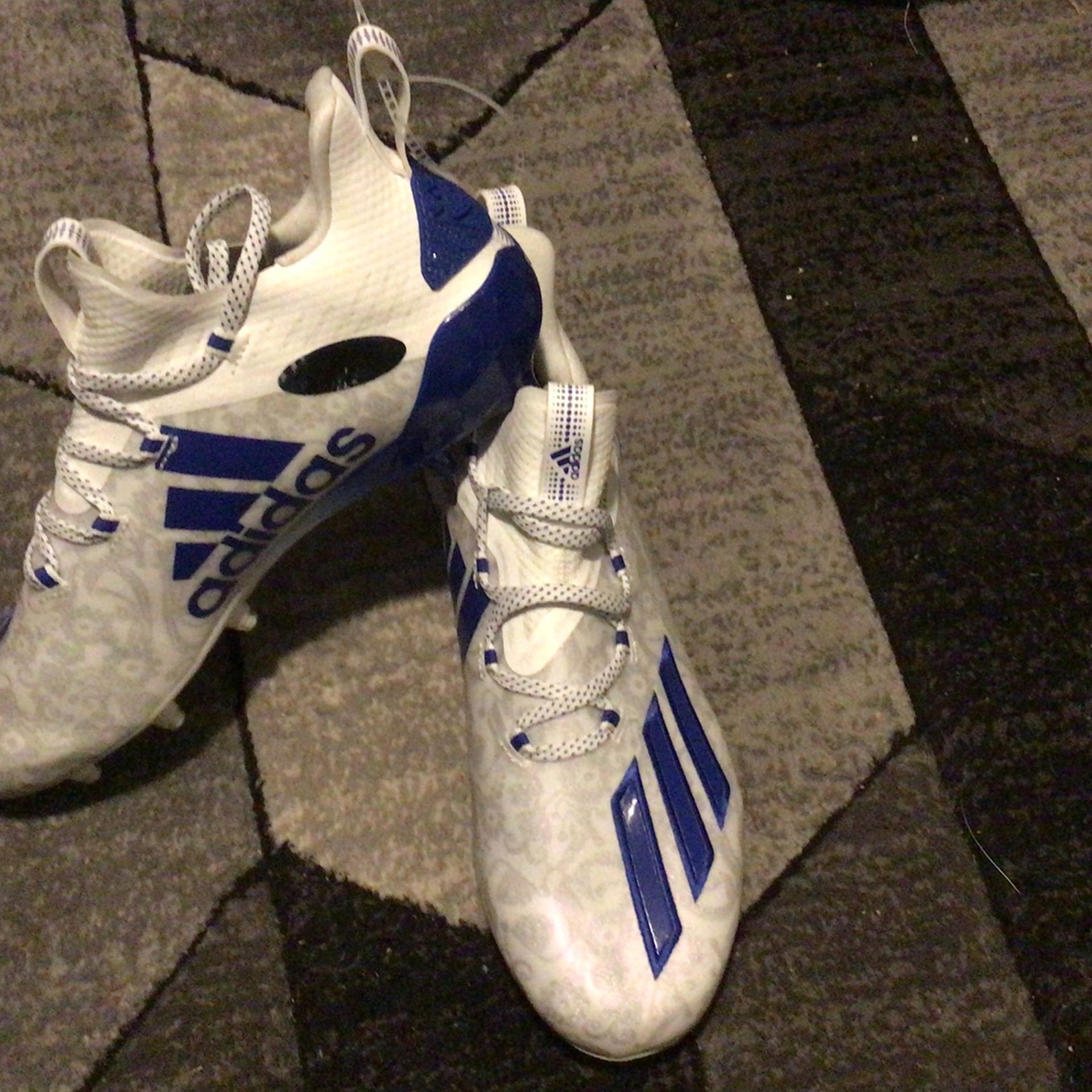 White/blue Football Cleats 