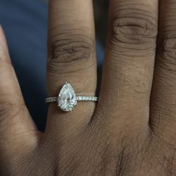 Pearl Cut Engagement Ring