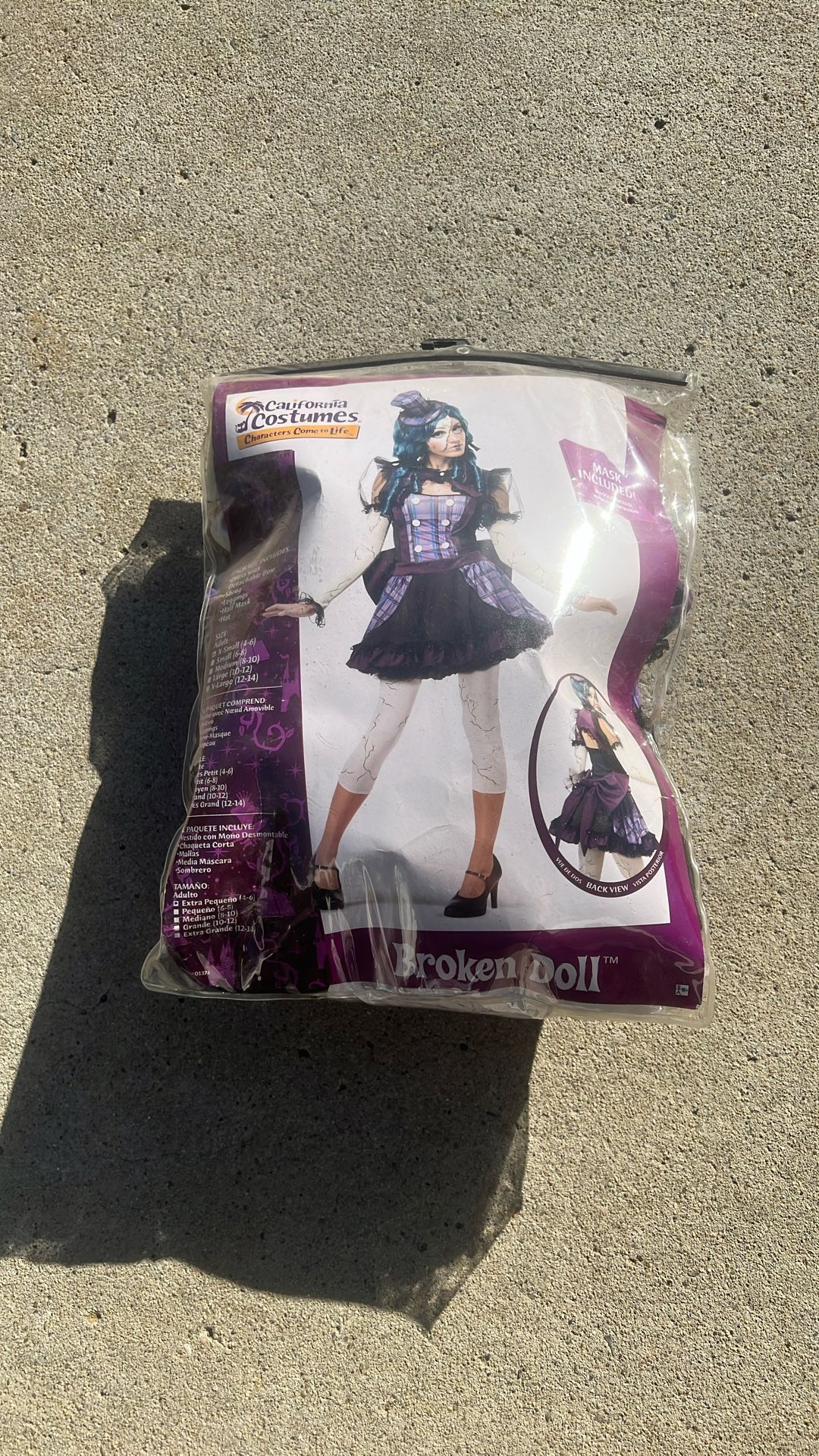 Adult X-S 4-6 Broken Doll Costume