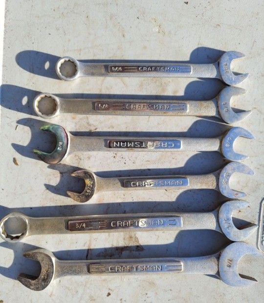 6pc CraftsMan Toot Wrenches Sizes Pictured