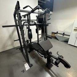 Vesta Fitness Smith Machine 2001 w/Bench Attachment | 230lb Bumpers Weights | 7ft Olympic Bar | Fitness | Gym Equipment | FREE DELIVERY 🚚 