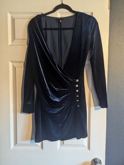 Blue Velvet Mini Dress