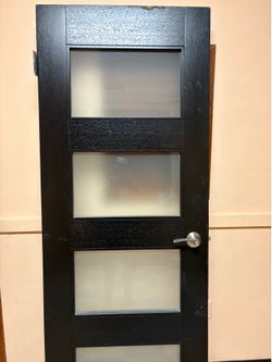 Door frosted glass solid wood