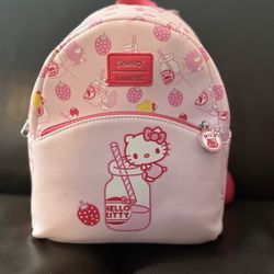 Loungefly Hello Kitty Strawberry Milk Mini Backpack