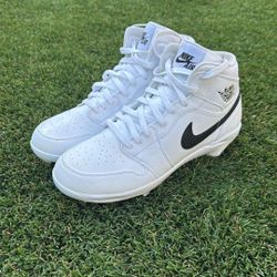 Jordan White Metal Baseball High-Top Cleats Size 11
